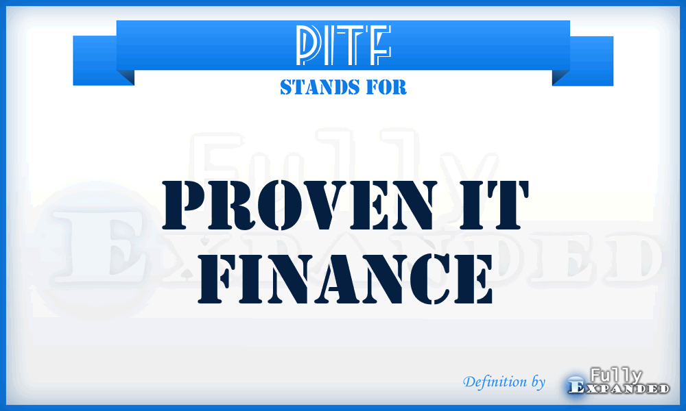 PITF - Proven IT Finance