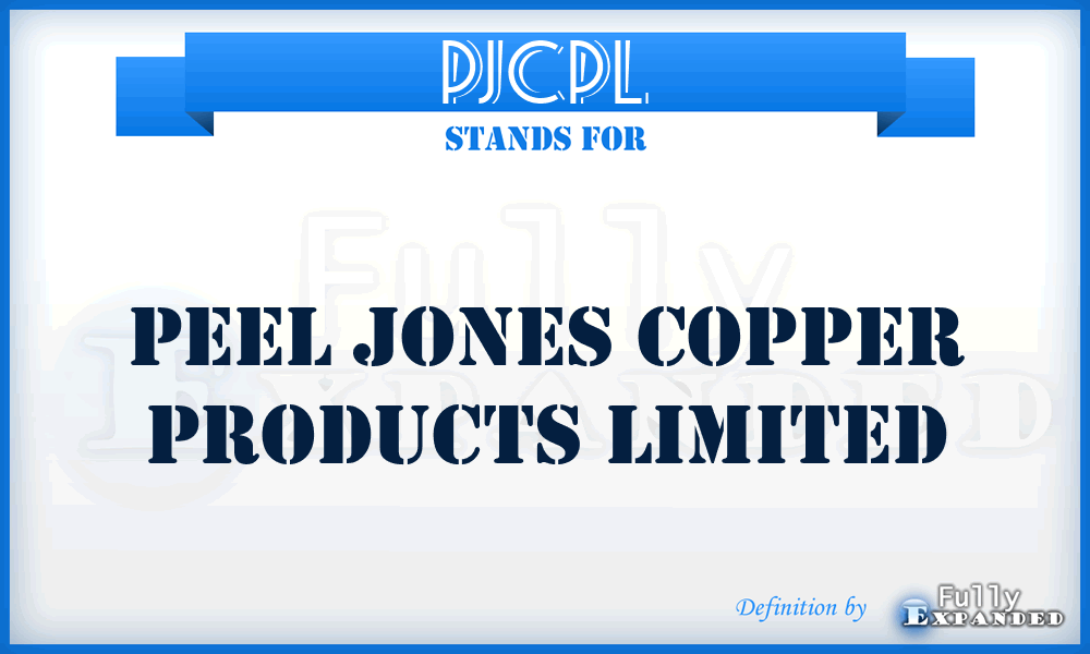 PJCPL - Peel Jones Copper Products Limited