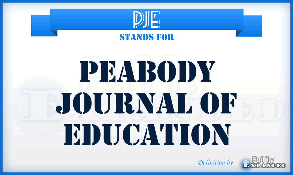 PJE - Peabody Journal of Education