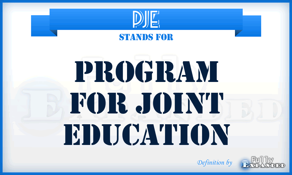 PJE - Program for Joint Education