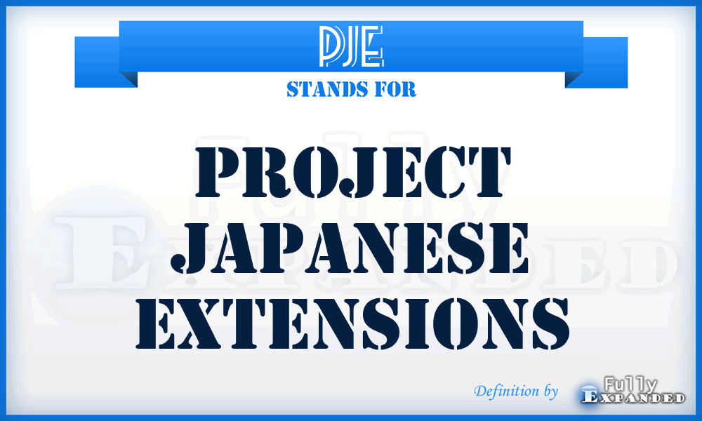 PJE - Project Japanese Extensions