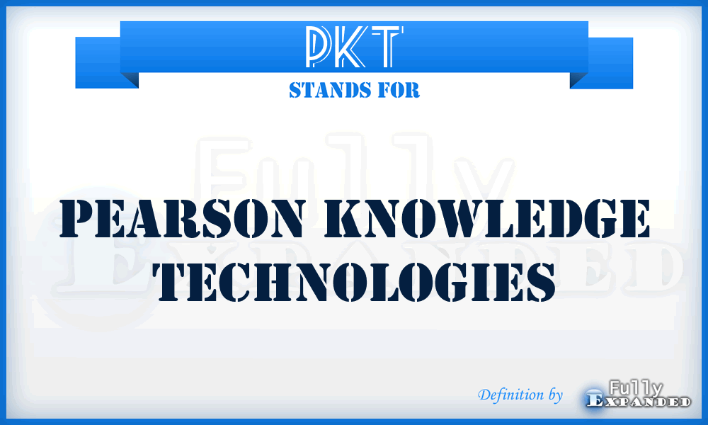 PKT - Pearson Knowledge Technologies