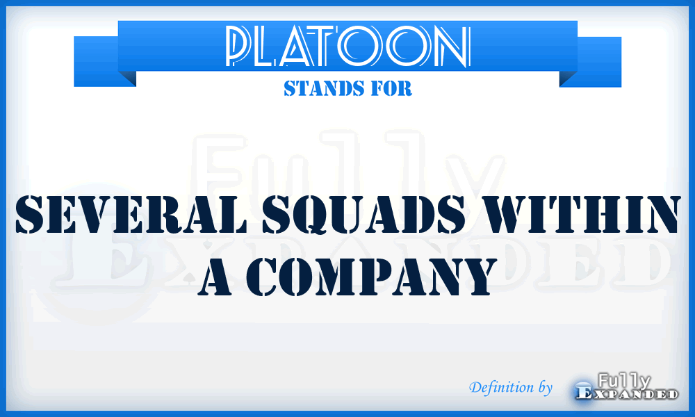 PLATOON - Several squads within a company