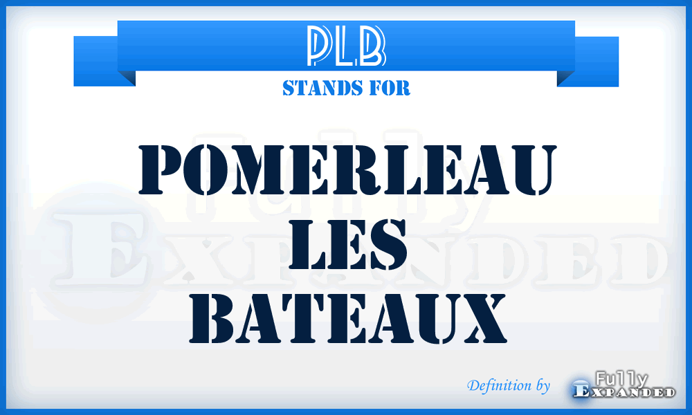PLB - Pomerleau Les Bateaux