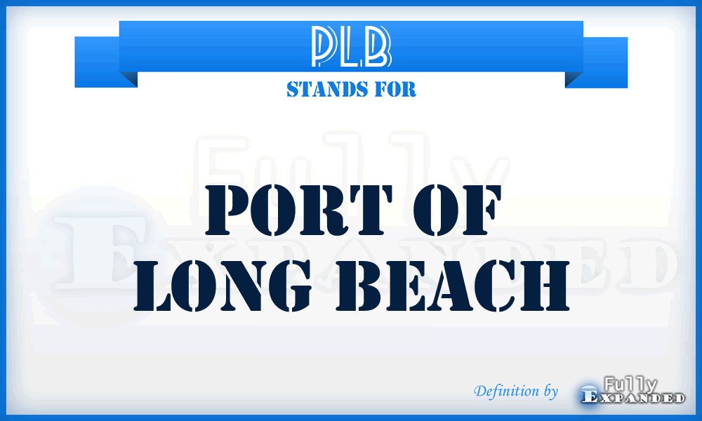 PLB - Port of Long Beach