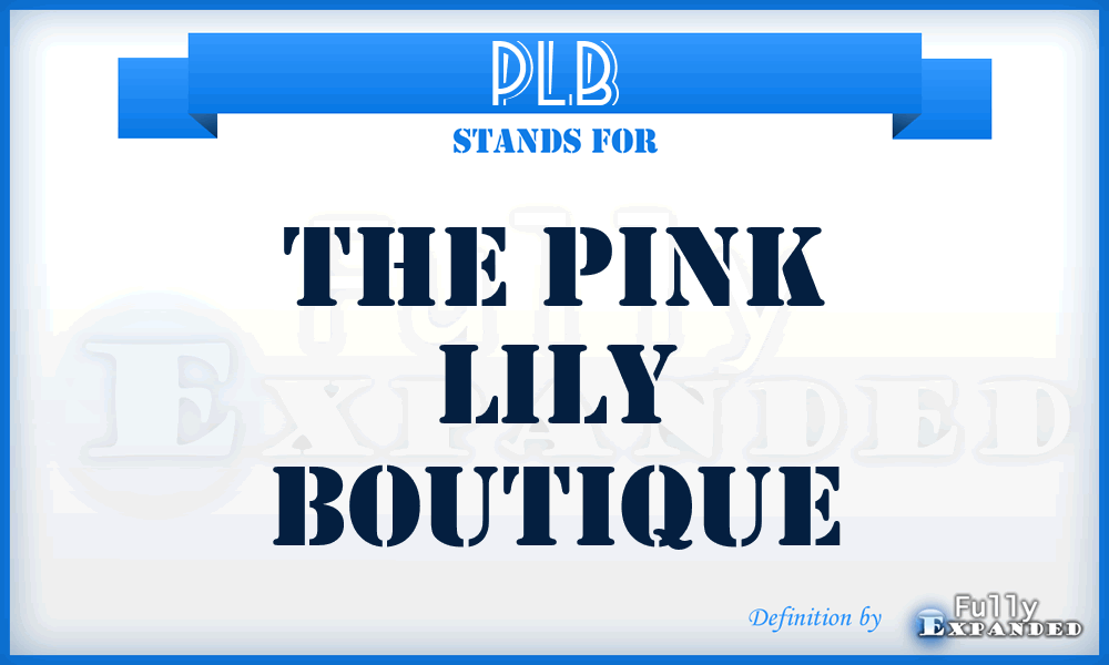 PLB - The Pink Lily Boutique