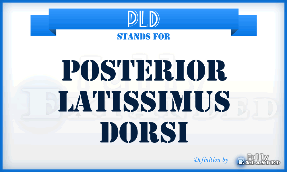 PLD - posterior latissimus dorsi