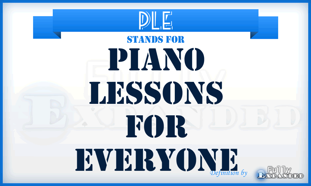 PLE - Piano Lessons for Everyone