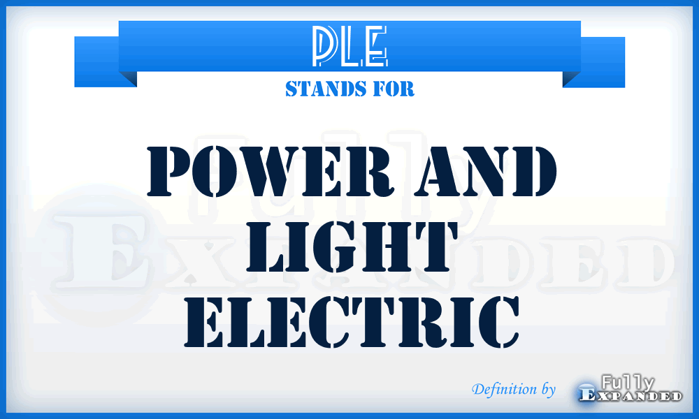 PLE - Power and Light Electric