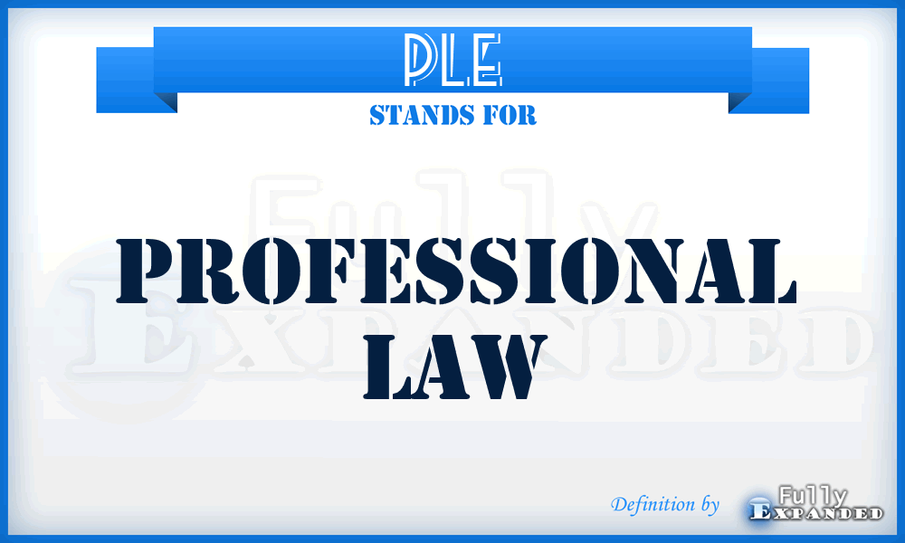 PLE - Professional Law