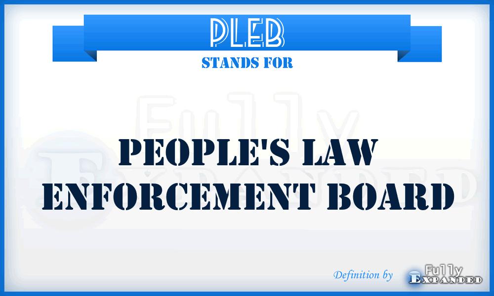 PLEB - People's Law Enforcement Board