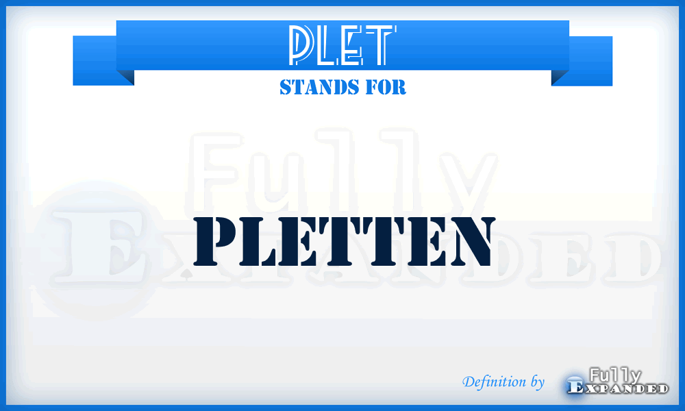 PLET - pletten