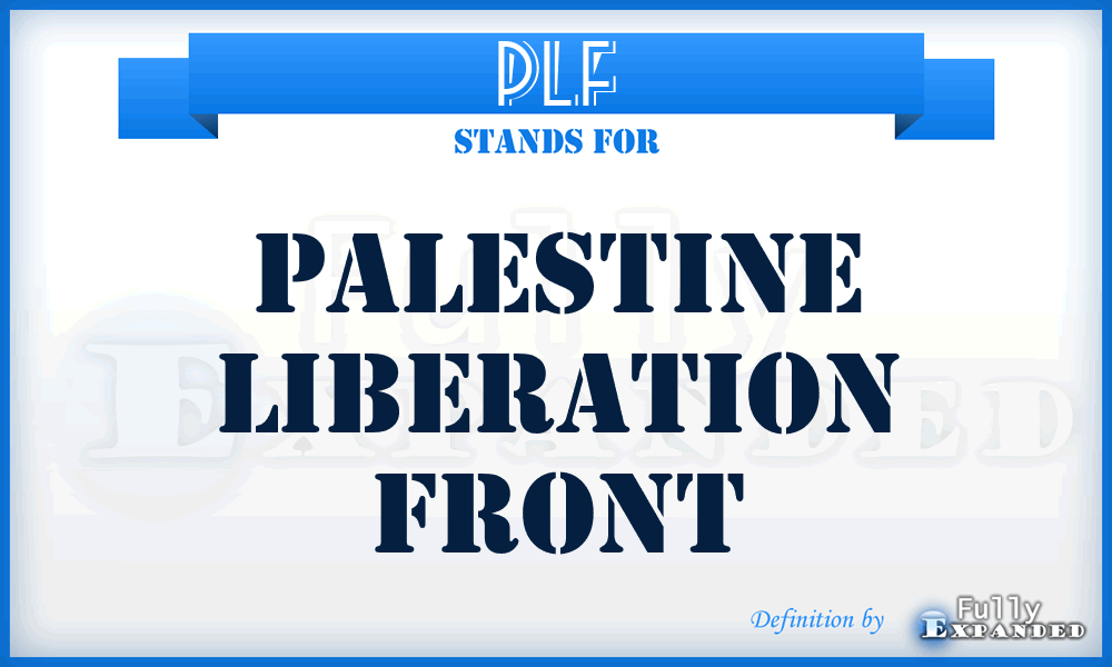 PLF - Palestine Liberation Front