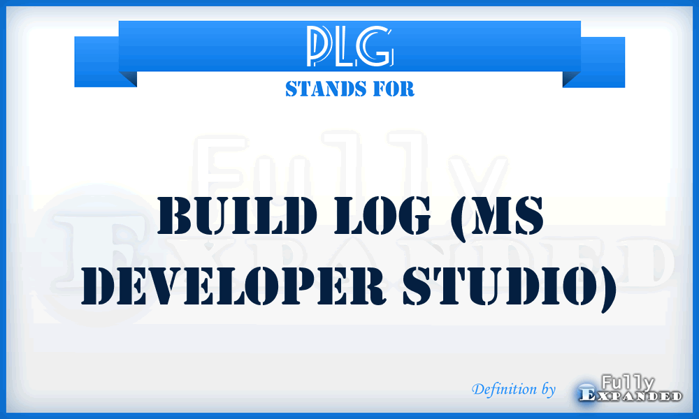 PLG - Build log (MS Developer Studio)