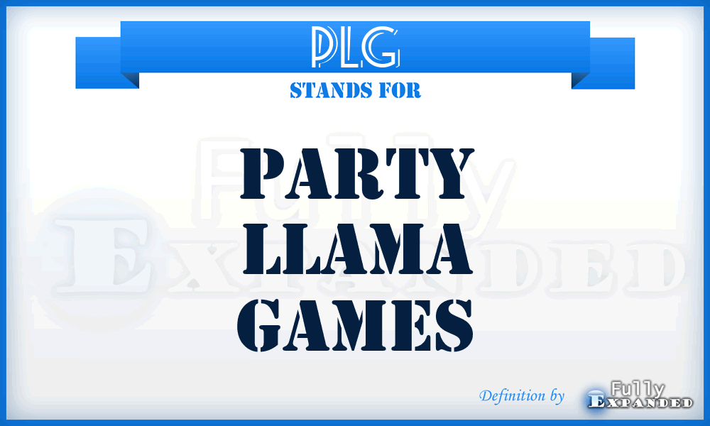 PLG - Party Llama Games