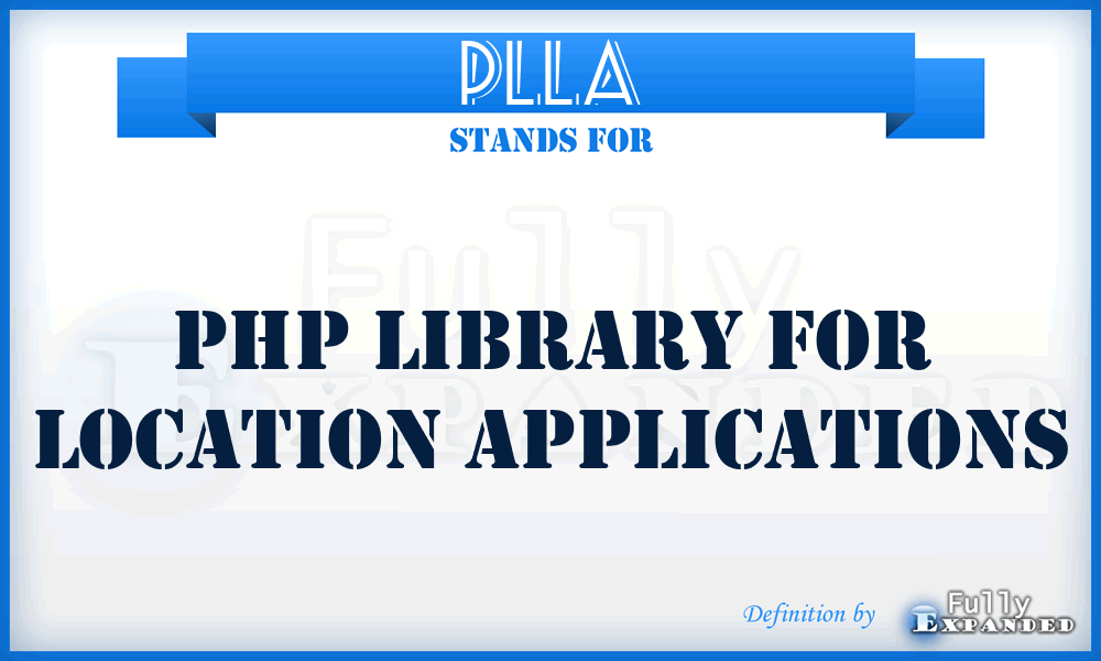 PLLA - PHP Library for Location Applications