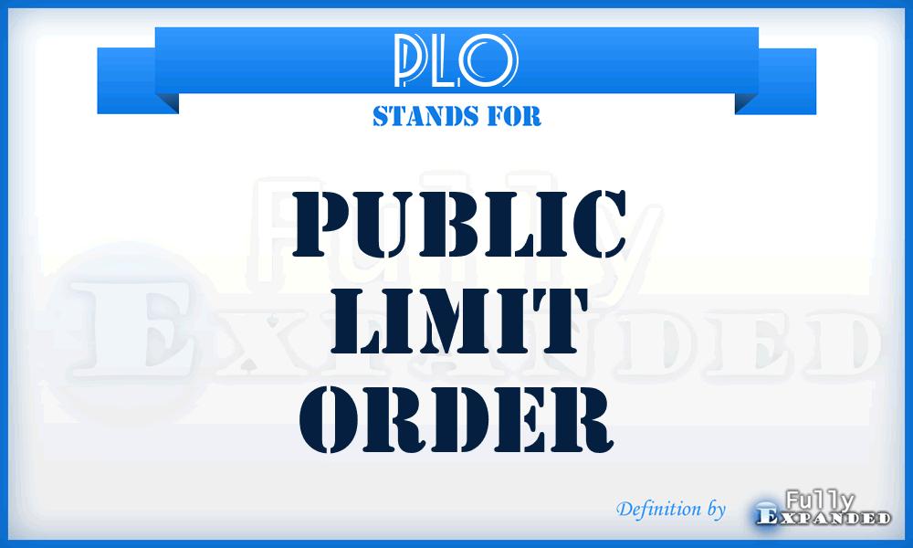 PLO - Public Limit Order