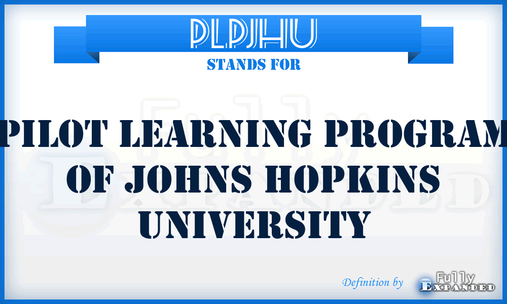 PLPJHU - Pilot Learning Program of Johns Hopkins University