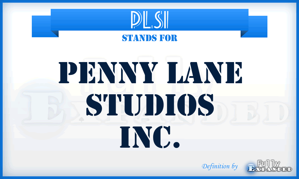 PLSI - Penny Lane Studios Inc.