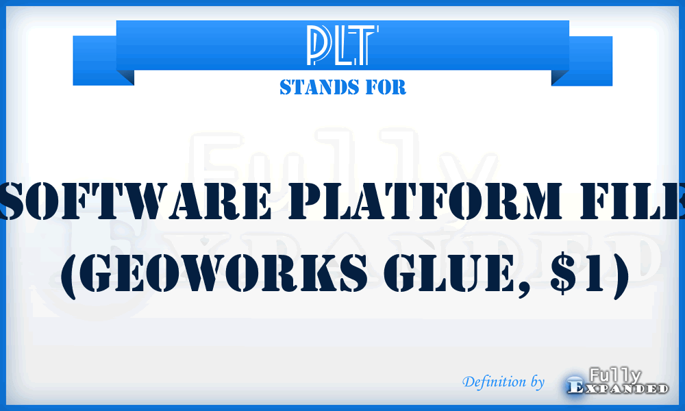 PLT - Software platform file (Geoworks Glue, $1)