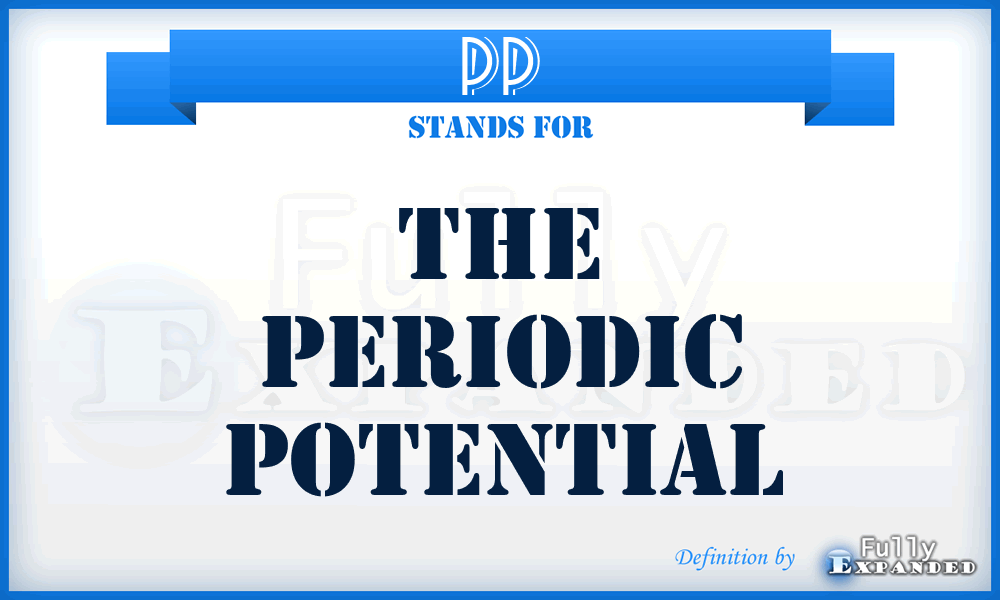 PP - The Periodic Potential
