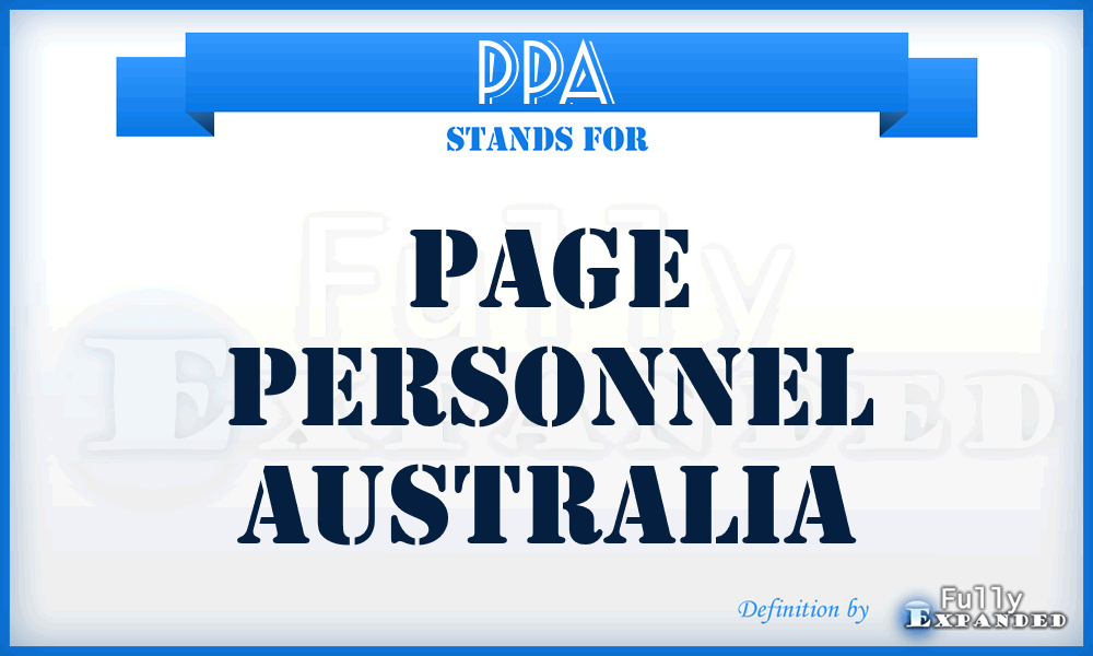 PPA - Page Personnel Australia