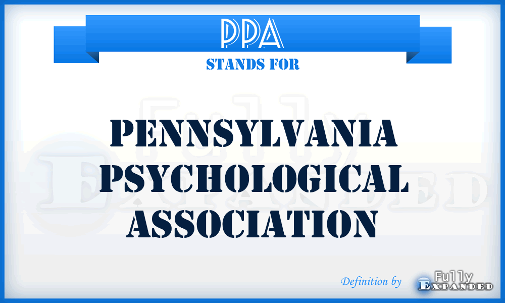 PPA - Pennsylvania Psychological Association