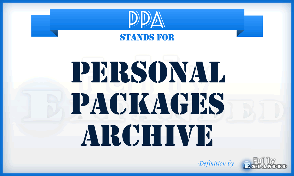 PPA - Personal Packages Archive