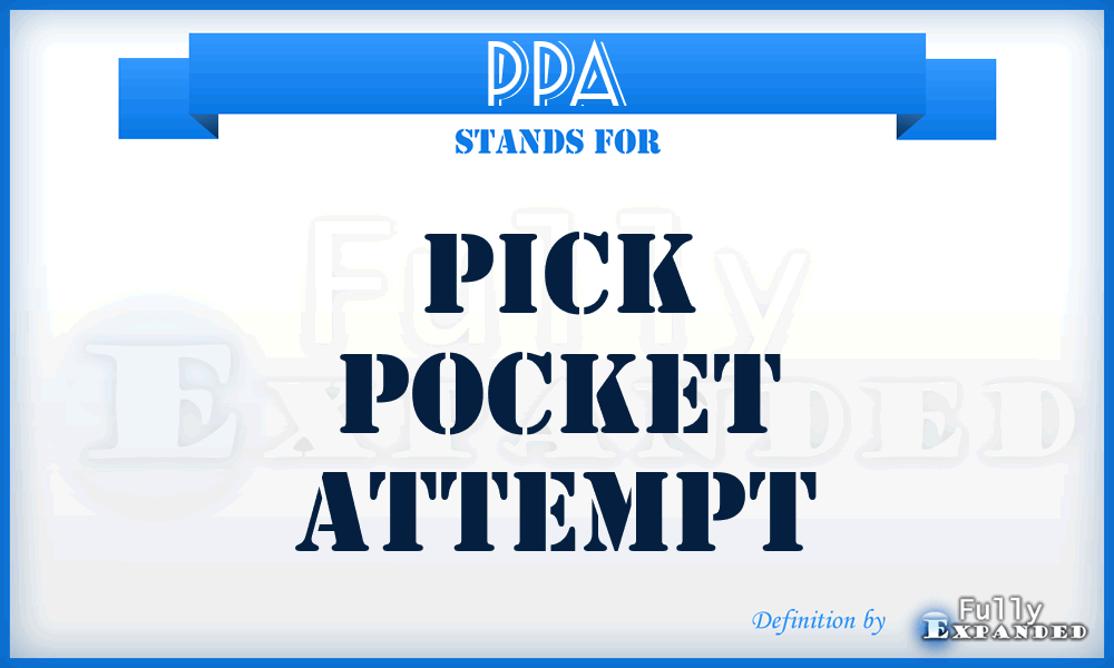 PPA - Pick Pocket Attempt