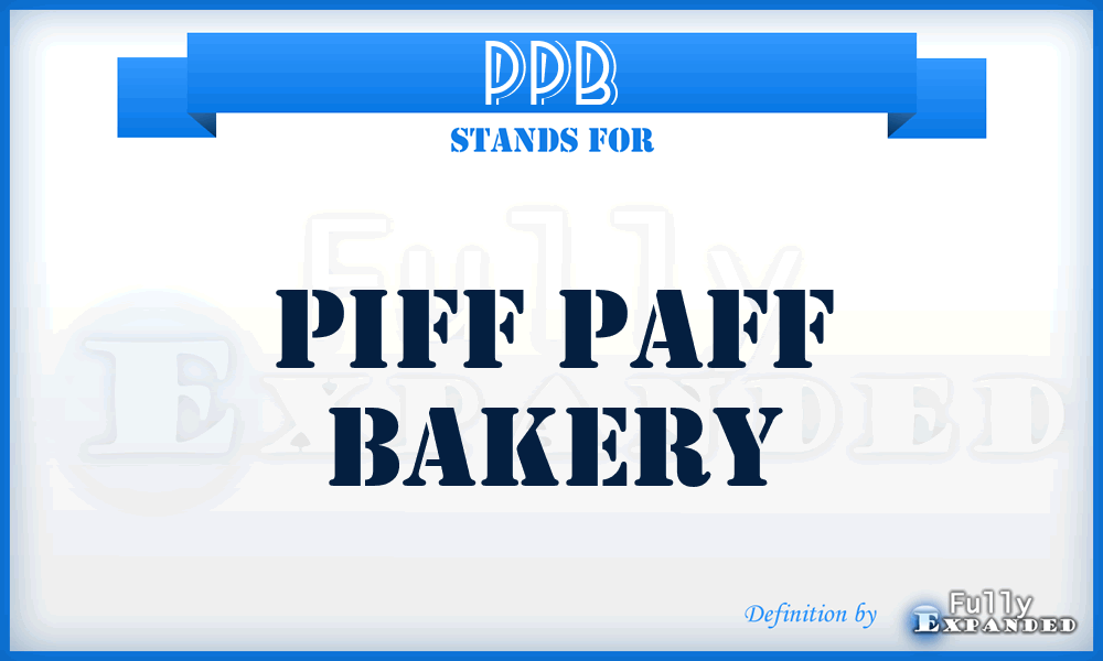 PPB - Piff Paff Bakery