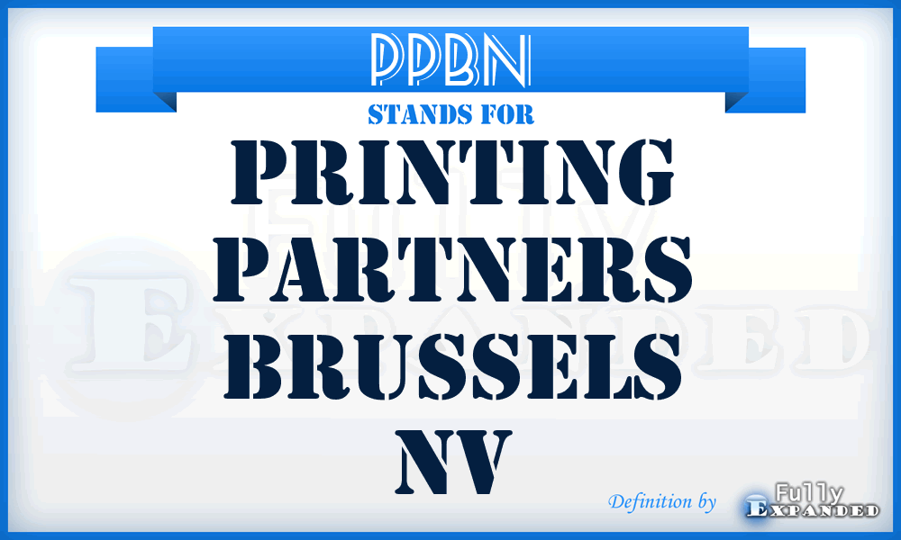 PPBN - Printing Partners Brussels Nv