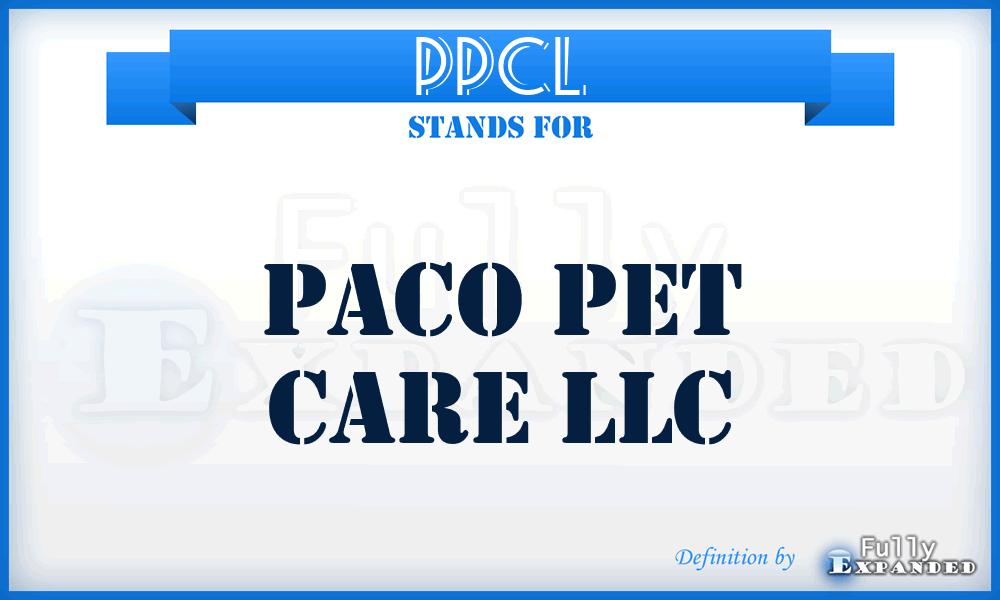 PPCL - Paco Pet Care LLC