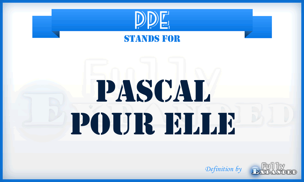 PPE - Pascal Pour Elle