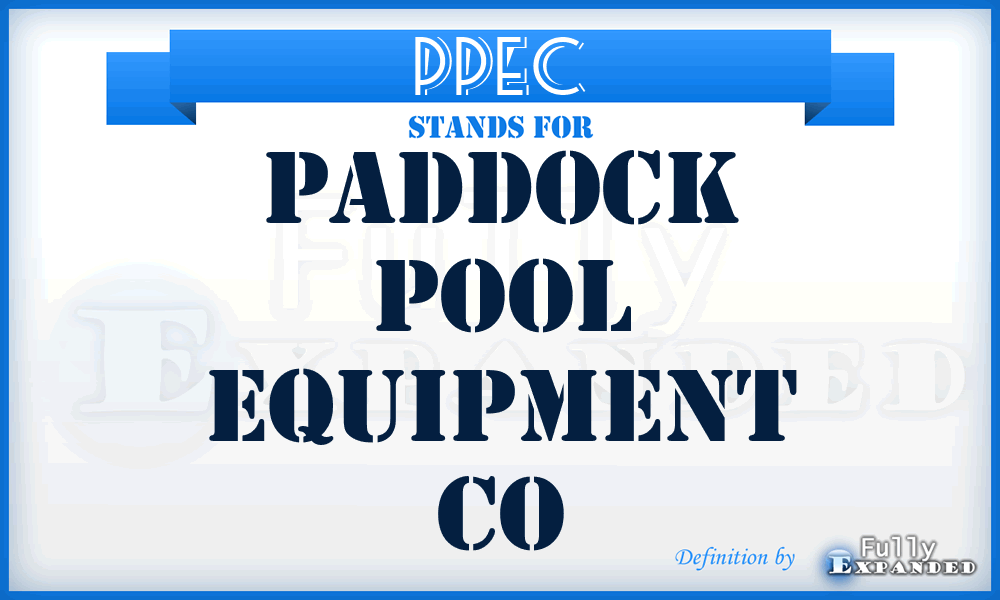 PPEC - Paddock Pool Equipment Co