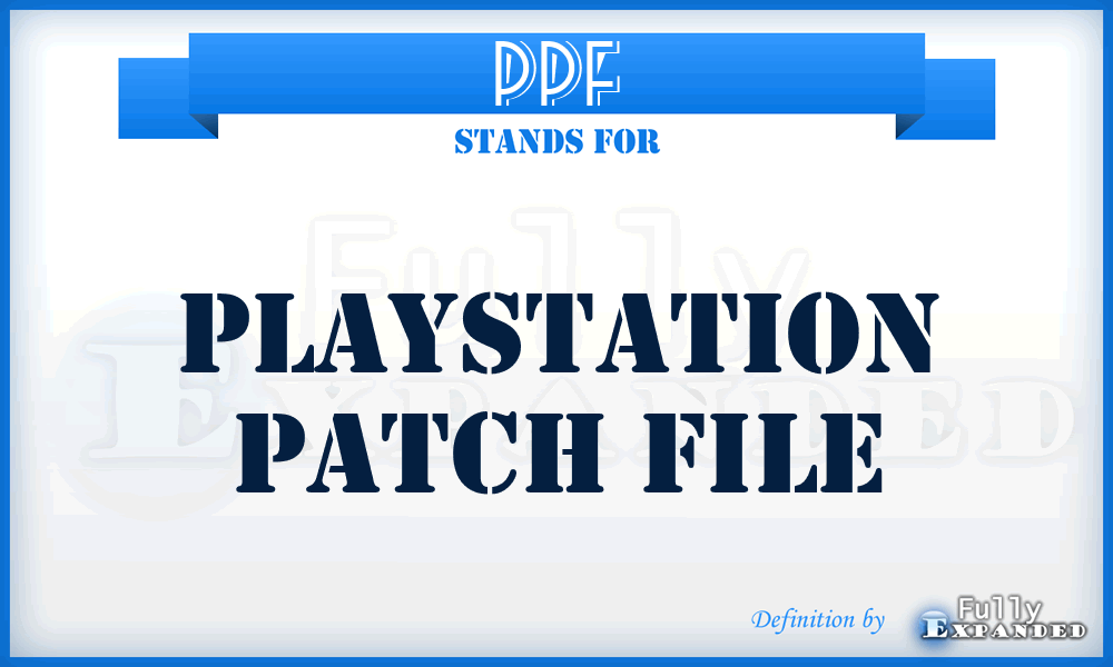 PPF - Playstation Patch File