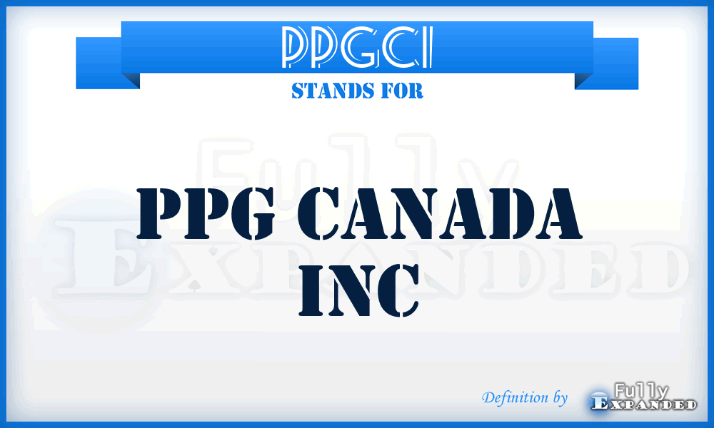 PPGCI - PPG Canada Inc