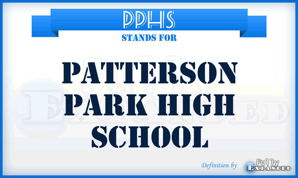 PPHS - Patterson Park High School