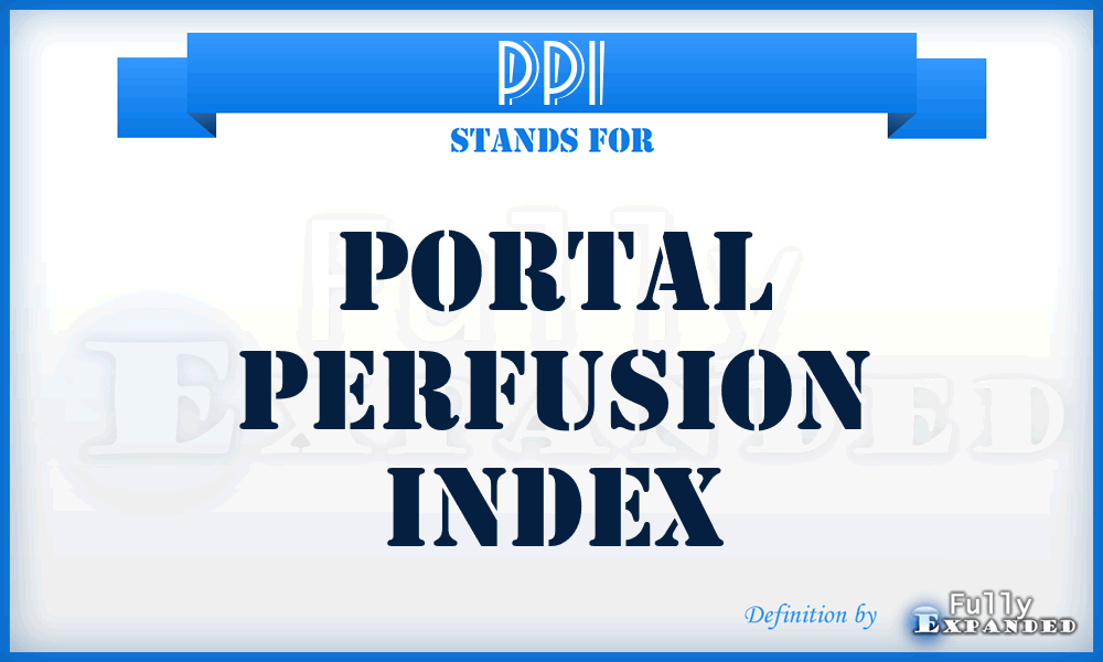 PPI - portal perfusion index