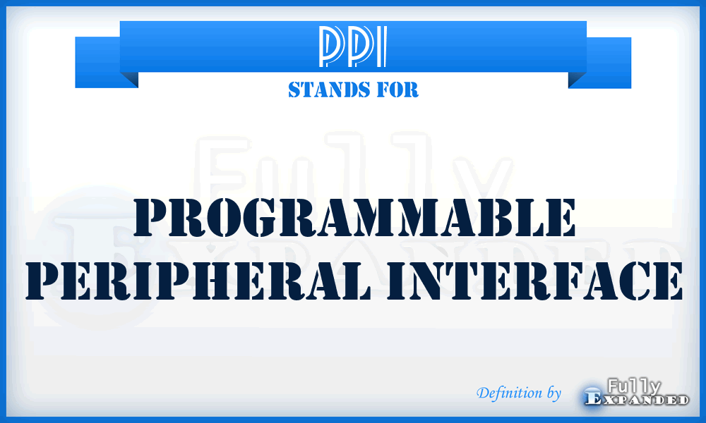 PPI - programmable peripheral interface