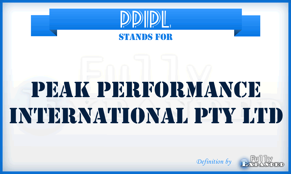 PPIPL - Peak Performance International Pty Ltd