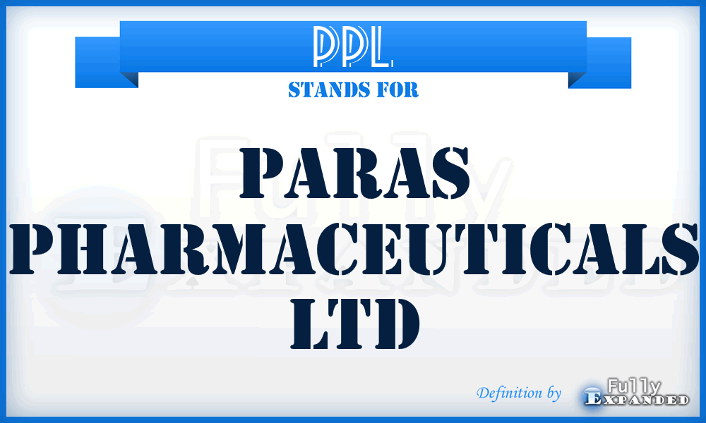 PPL - Paras Pharmaceuticals Ltd