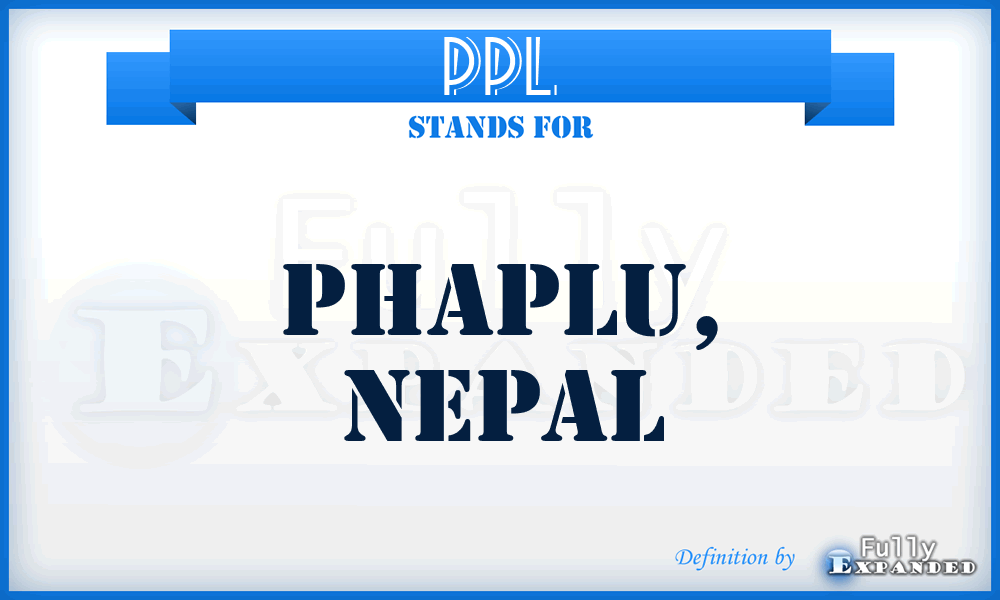 PPL - Phaplu, Nepal