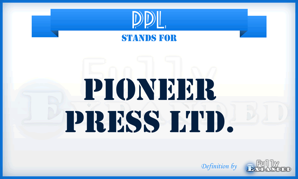 PPL - Pioneer Press Ltd.