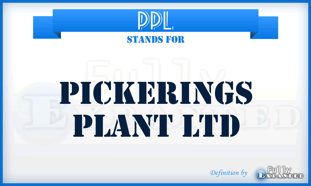 PPL - Pickerings Plant Ltd