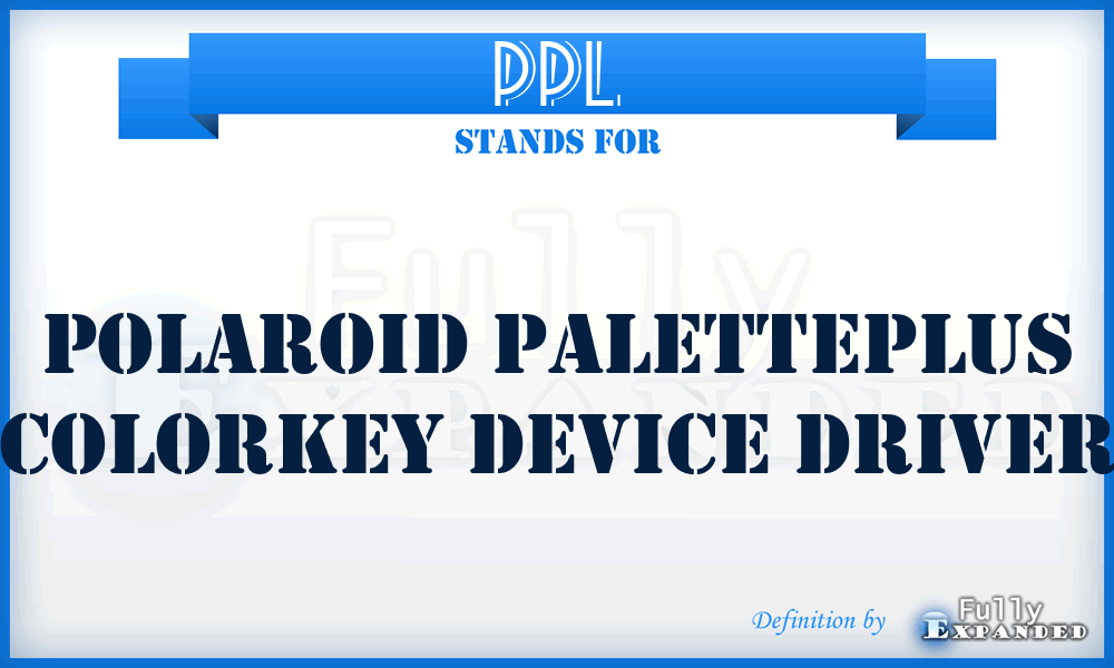 PPL - Polaroid PalettePlus ColorKey device driver