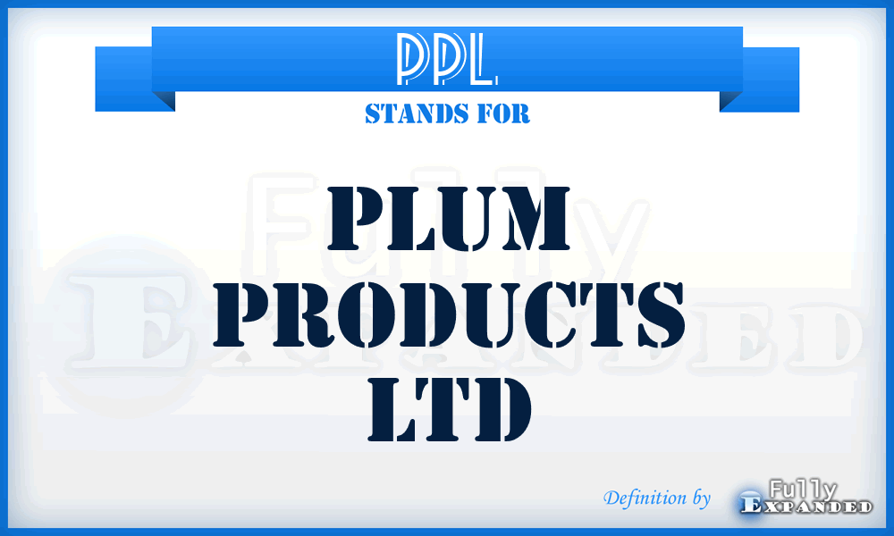 PPL - Plum Products Ltd