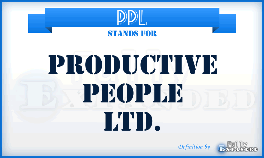 PPL - Productive People Ltd.