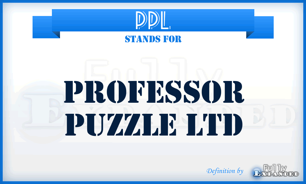 PPL - Professor Puzzle Ltd