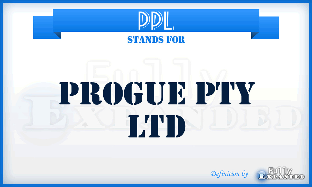 PPL - Progue Pty Ltd