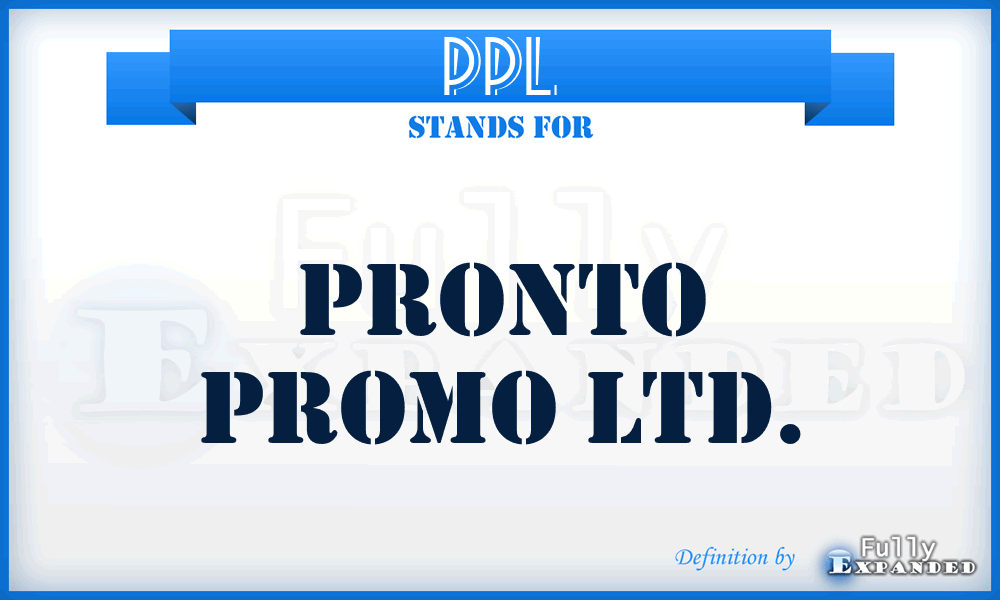 PPL - Pronto Promo Ltd.